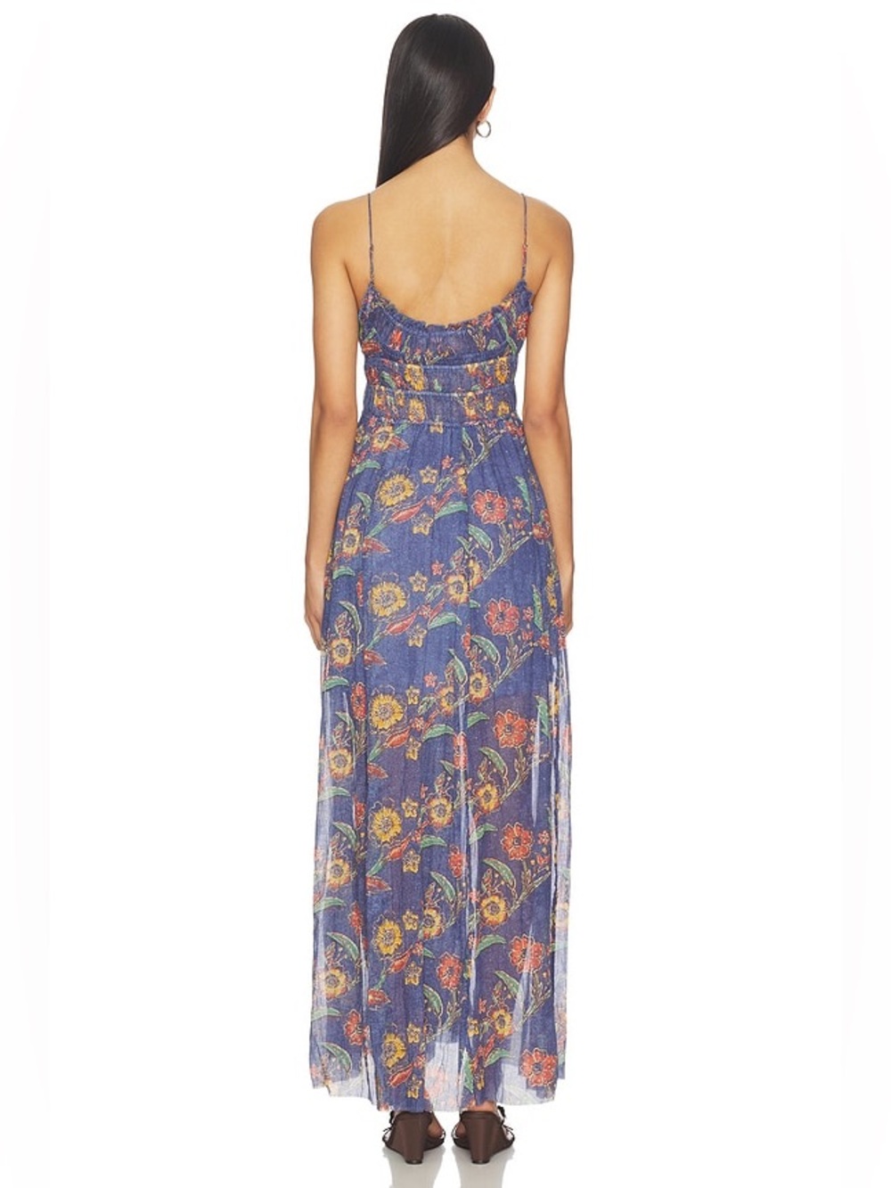 Free People One Ciella Printed Scoop Neck Sleeveless A-Line Maxi Dress - Picture 9 of 9